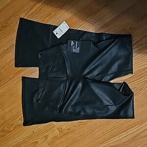 FLARE FAUX LEATHER LEGGINGS